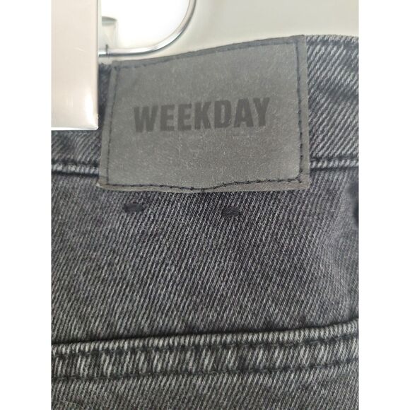 Weekday Voyage Jeans 31/30 Womens Black Dark Wash High Rise Bootcut Denim - Picture 5 of 8